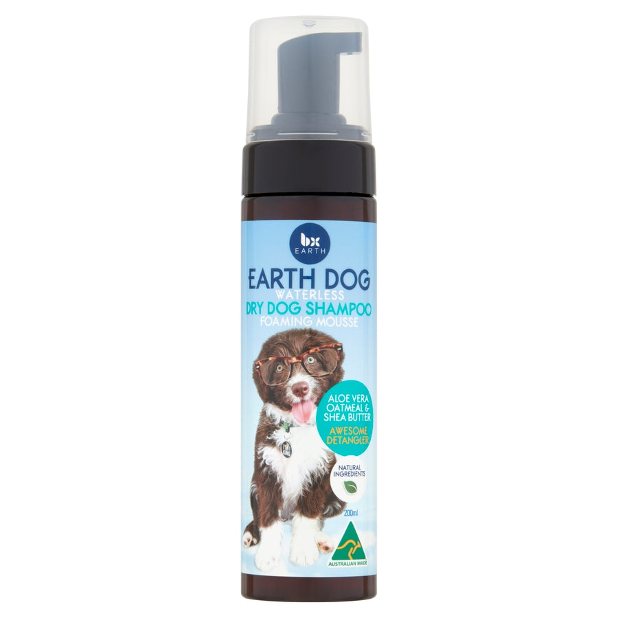 EARTH DOG Natural Waterless Dry Dog Shampoo - Foaming Mousse